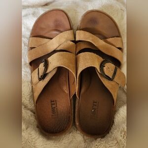 Born Suede Slide Sandals-Tan